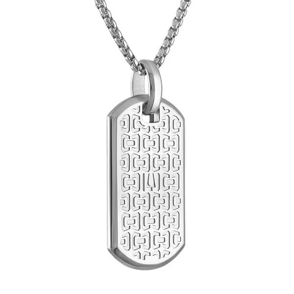 Bulova Stainless Steel Luxury Jewelry Mens Pendant Image 2 Austin's Fine Diamonds & Jewelry Lyndhurst, NJ