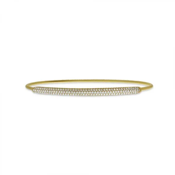 14K Yellow Gold Diamond Pave Expandable Bracelet Ambassador Diamond Jewelers Tucson, AZ