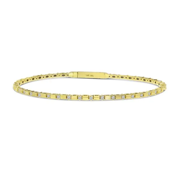 14K Yellow Gold Diamond Bar Flexible Bracelet Ambassador Diamond Jewelers Tucson, AZ