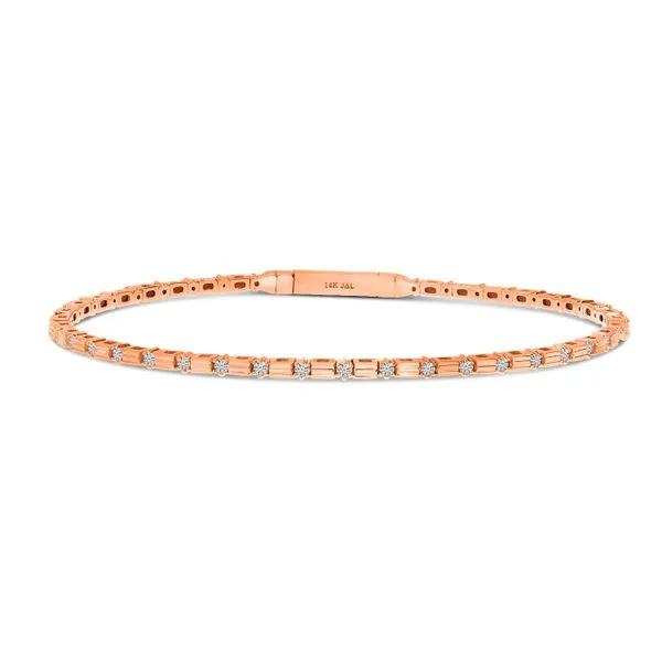 14K Rose Gold Diamond Bar Flexible Bracelet The Jewelry Source El Segundo, CA