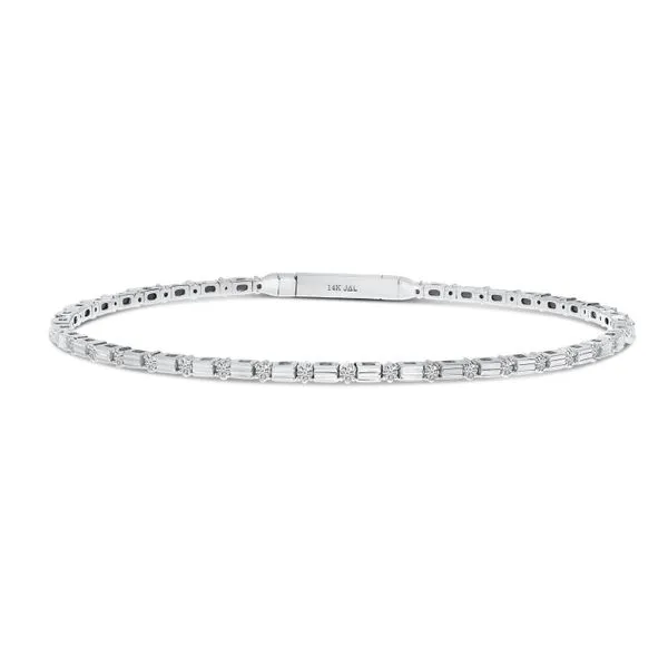 14K White Gold Diamond Bar Flexible Bracelet Ambassador Diamond Jewelers Tucson, AZ