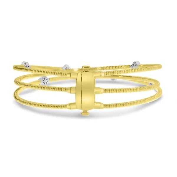14K Yellow Gold Diamond Clover Triple Flexible Bracelet Image 3 Ambassador Diamond Jewelers Tucson, AZ