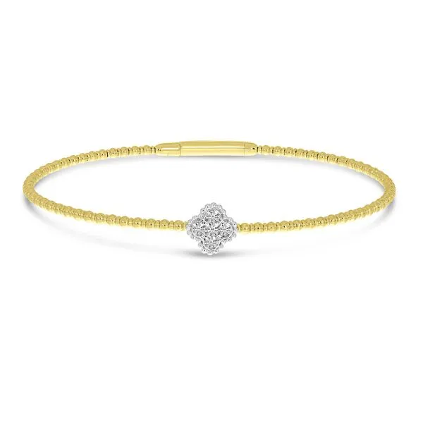 14K Yellow Gold Two-Tone Clover Flexible Bracelet Ambassador Diamond Jewelers Tucson, AZ