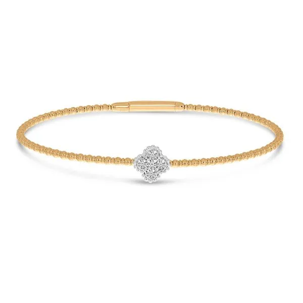 14K Rose Gold Two-Tone Clover Flexible Bracelet Ambassador Diamond Jewelers Tucson, AZ