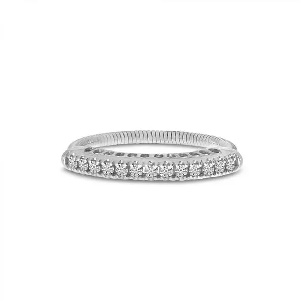14K White Gold Diamond Stretch Ring Image 2 Rick's Jewelers California, MD