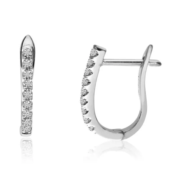 14K White Gold Diamond Hoop Earrings Ambassador Diamond Jewelers Tucson, AZ