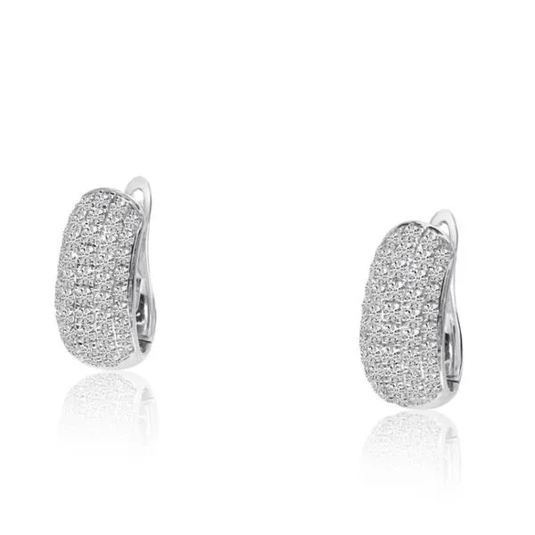 14K White Gold Contoured 1.59 Ct Diamond Hoop Ambassador Diamond Jewelers Tucson, AZ