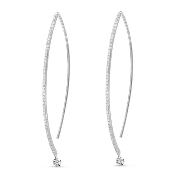 14K White Gold Dashing Diamond Linear Geometric Earrings Ambassador Diamond Jewelers Tucson, AZ