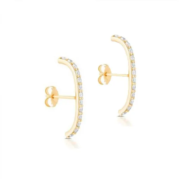 14K Yellow Gold Diamond Super Huggie Earrings Ambassador Diamond Jewelers Tucson, AZ