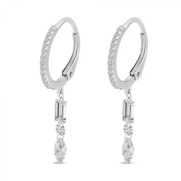 14K White Gold Dashing Diamonds Fancy Cut Drop Earrings Ambassador Diamond Jewelers Tucson, AZ