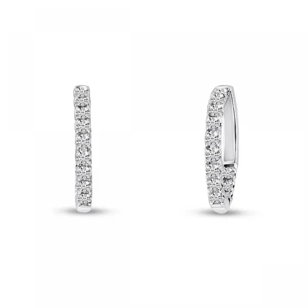 14K White Gold Oval Diamond Hoops Jimmy Smith Jewelers Decatur, AL