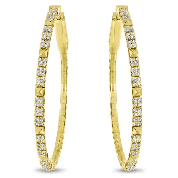 14K Yellow Gold Diamond Flexible Hoop Earrings Ambassador Diamond Jewelers Tucson, AZ