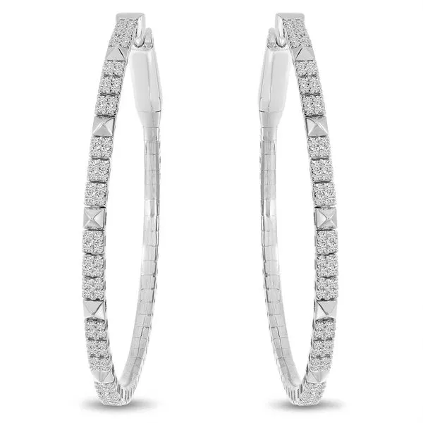 14K White Gold Diamond Flexible Hoop Earrings Jimmy Smith Jewelers Decatur, AL