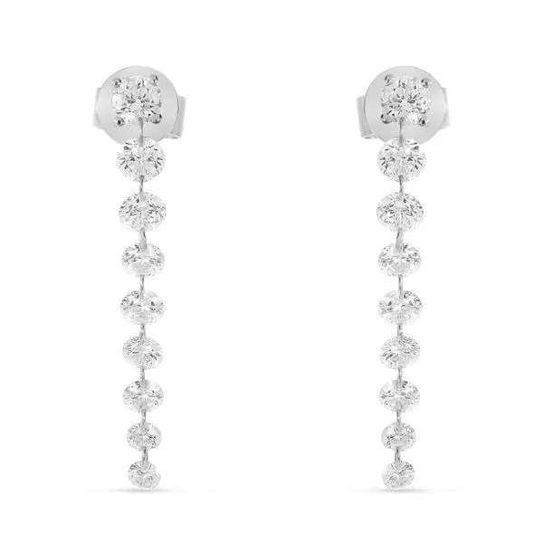 14K White Gold 1.70 ct Dashing Diamond Dangle Stud Earring Clater Jewelers Louisville, KY
