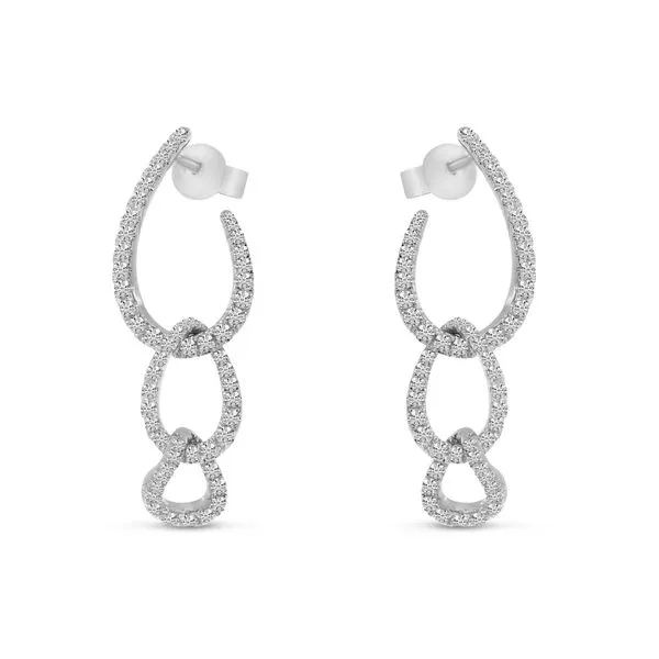 14K White Gold Diamond Chain Link Earrings Ambassador Diamond Jewelers Tucson, AZ