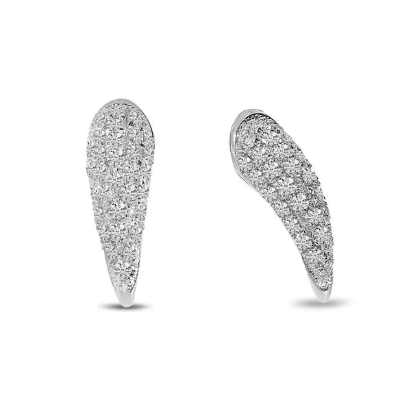 14K White Gold Diamond Horn Post Earrings Ambassador Diamond Jewelers Tucson, AZ