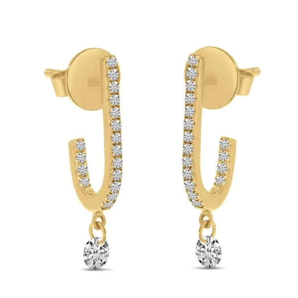 14K Rose Gold Dashing Diamond Hook Earrings Ambassador Diamond Jewelers Tucson, AZ