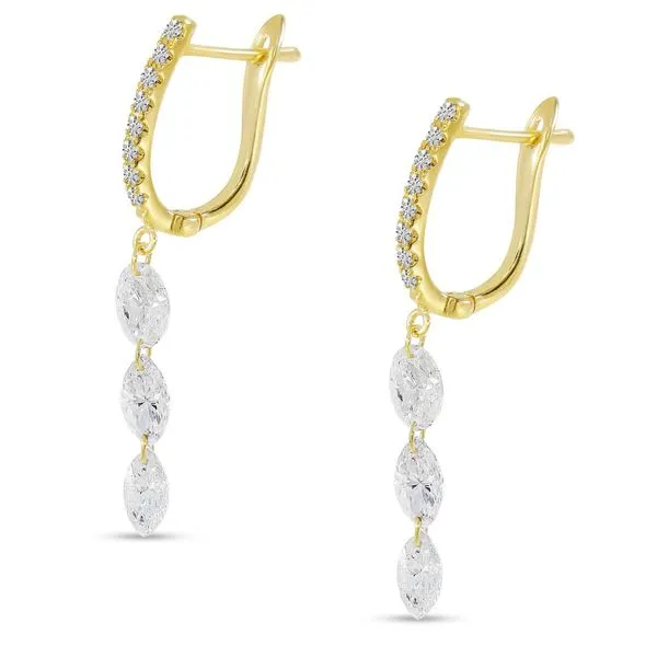 14K Yellow Gold Dashing Diamond Fancy Marquise Diamond Earrings Ambassador Diamond Jewelers Tucson, AZ