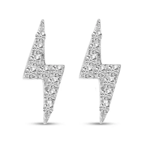 14K Yellow Gold Diamond Lightning Bolt Stud Earrings Ambassador Diamond Jewelers Tucson, AZ