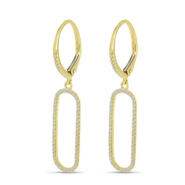 14K Yellow Gold Diamond Paperclip Earrings Ambassador Diamond Jewelers Tucson, AZ