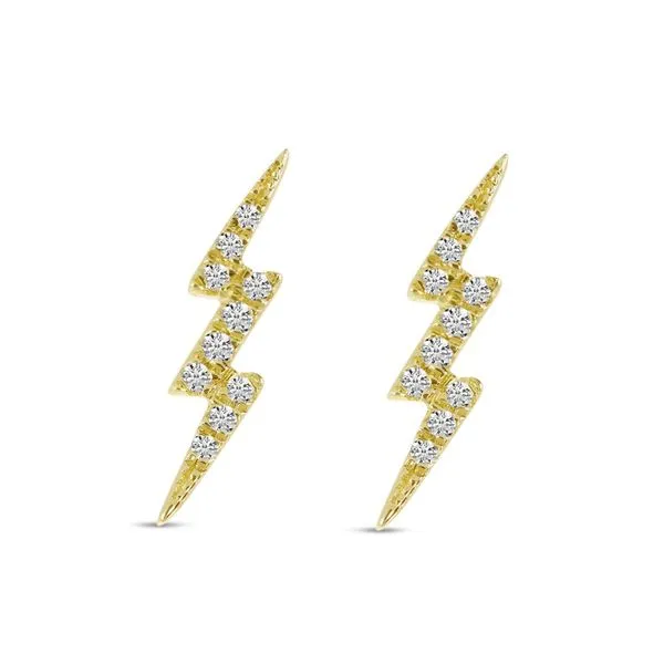 14K Yellow Gold Small Diamond Lightning Bolt Stud Earrings Ambassador Diamond Jewelers Tucson, AZ