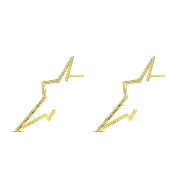 14K Yellow Gold Large Diamond Starburst Earrings Ambassador Diamond Jewelers Tucson, AZ
