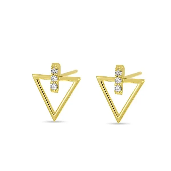 14K Yellow Gold Diamond Open Arrow Stud Earrings Ambassador Diamond Jewelers Tucson, AZ