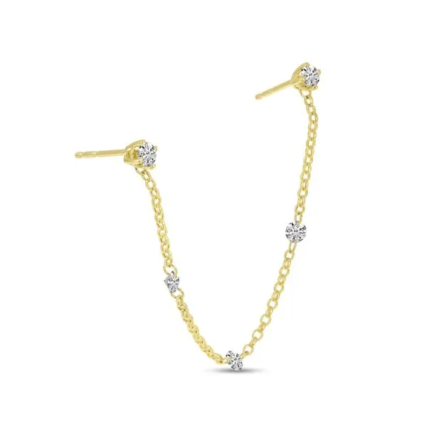 14K Yellow Gold Dashing Diamond 0.40CTW Double Hole Chain Earring Ambassador Diamond Jewelers Tucson, AZ