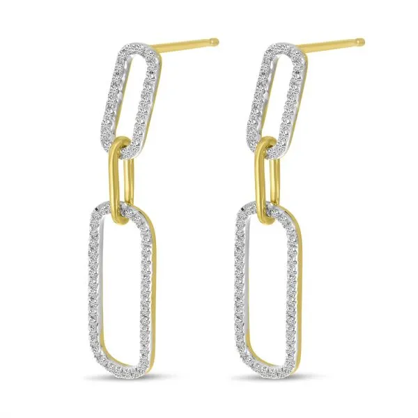 14K Yellow Gold Paperclip Link Dangle Earrings Ambassador Diamond Jewelers Tucson, AZ
