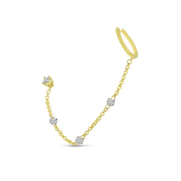 14K Yellow Gold Dashing Diamond Cuff Stud Single Earring Jimmy Smith Jewelers Decatur, AL
