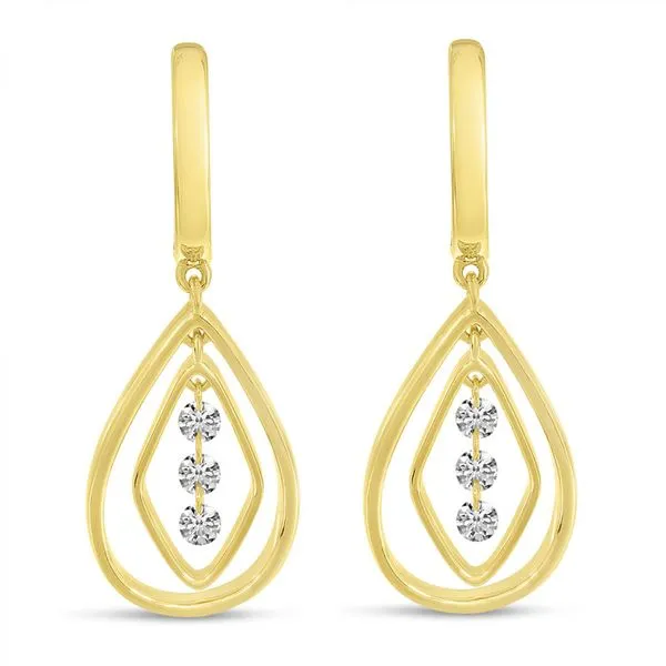 14K Yellow Gold Dashing Diamonds Chandelier Drop Earrings Ambassador Diamond Jewelers Tucson, AZ