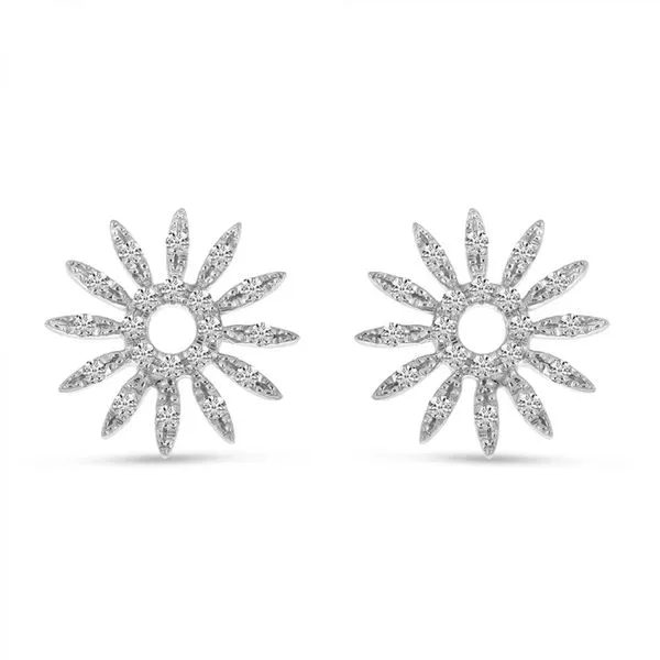 14K White Gold Diamond Sunburst Stud Earrings Clater Jewelers Louisville, KY