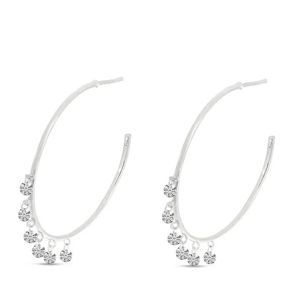 14K White Gold Dashing Diamond 6 Stone Shaker Hoops Earring Clater Jewelers Louisville, KY