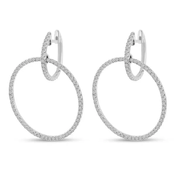 14K White Gold Diamond Interlocking Circles Earrings Arlene's Fine Jewelry Vidalia, GA
