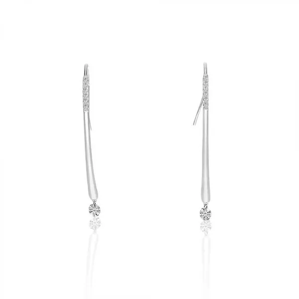 14K White Gold Long Dashing Diamond Earrings Clater Jewelers Louisville, KY