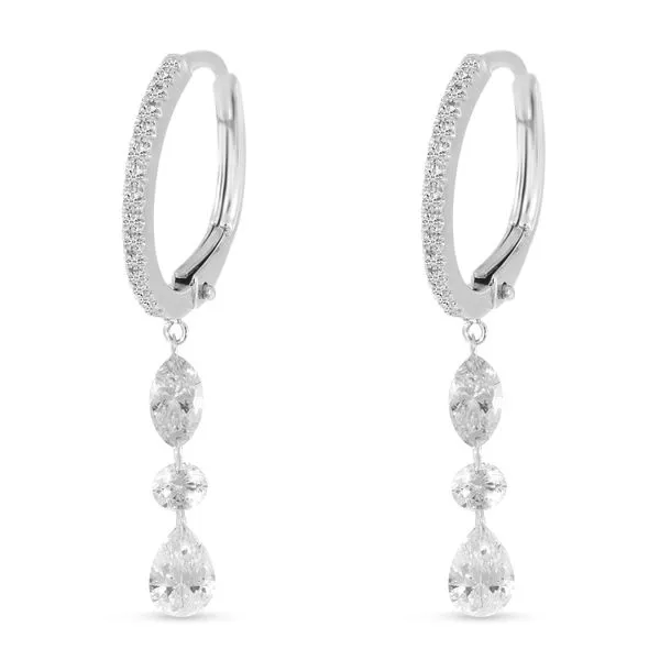 14K White Gold Dashing Diamond Marquise Round Pear Cut Earrings Ambassador Diamond Jewelers Tucson, AZ