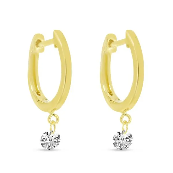 14K Yellow Gold Dashing Diamond Huggie Earrings The Jewelry Source El Segundo, CA