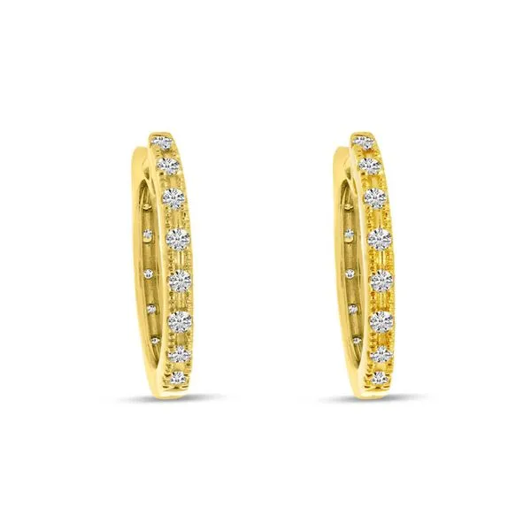 14K Yellow Diamond Hoops Castle Couture Fine Jewelry Manalapan, NJ