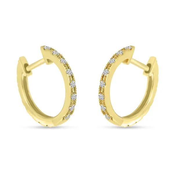 14K Yellow Diamond Hoops Image 2 Ambassador Diamond Jewelers Tucson, AZ