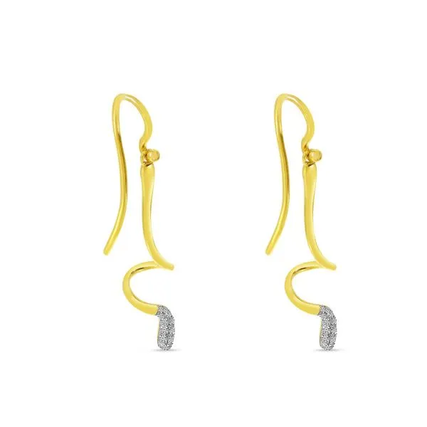 14K Yellow Gold Diamond Fashion Swirl Earrings Ambassador Diamond Jewelers Tucson, AZ