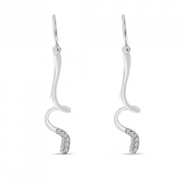 14K White Gold Diamond Fashion Swirl Earrings Ambassador Diamond Jewelers Tucson, AZ
