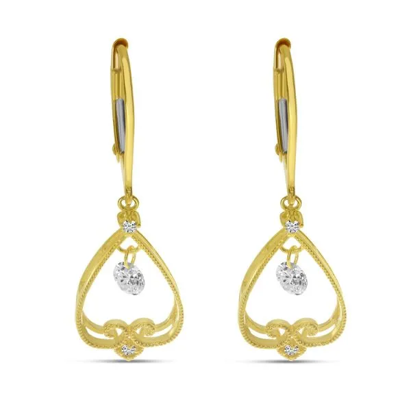 14K Dashing Diamond Dangle Pear Lever Back Earring The Jewelry Source El Segundo, CA
