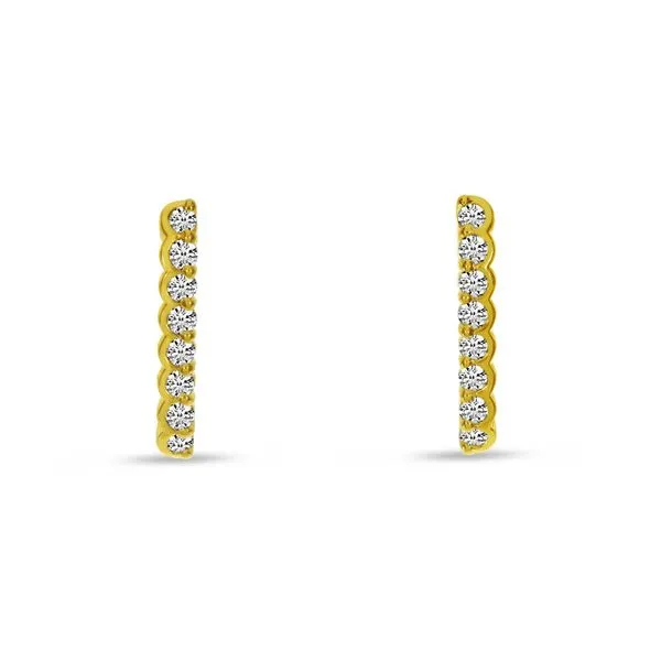 14K Yellow Gold Diamond Super Huggie Rick's Jewelers California, MD