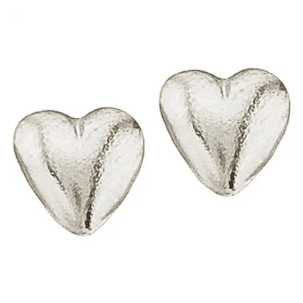 14K White Gold Baby Heart Screwback Earrings Castle Couture Fine Jewelry Manalapan, NJ