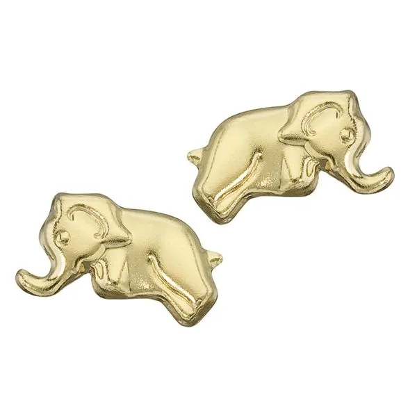 14K Yellow Gold Baby Elephant Screwback Earrings Ambassador Diamond Jewelers Tucson, AZ