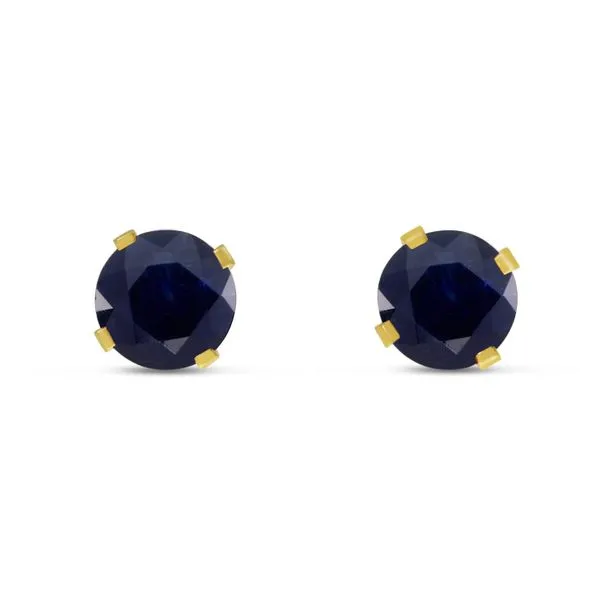 14K Yellow Gold 5mm Diffused Sapphire Birthstone Earrings Jimmy Smith Jewelers Decatur, AL