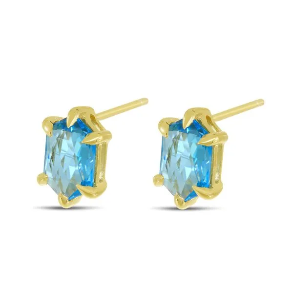 14K Yellow SEMI HEXAGON STUD EARRING Clater Jewelers Louisville, KY