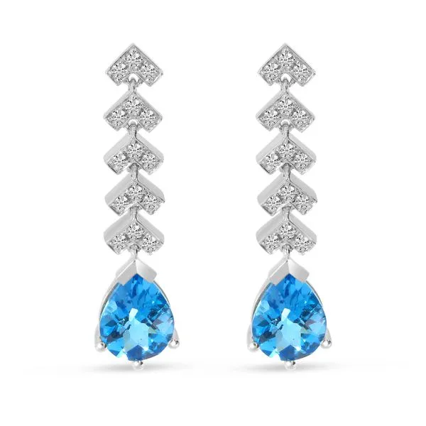 14K White Gold Semi-Precious and Diamond Moveable Earrings Ambassador Diamond Jewelers Tucson, AZ