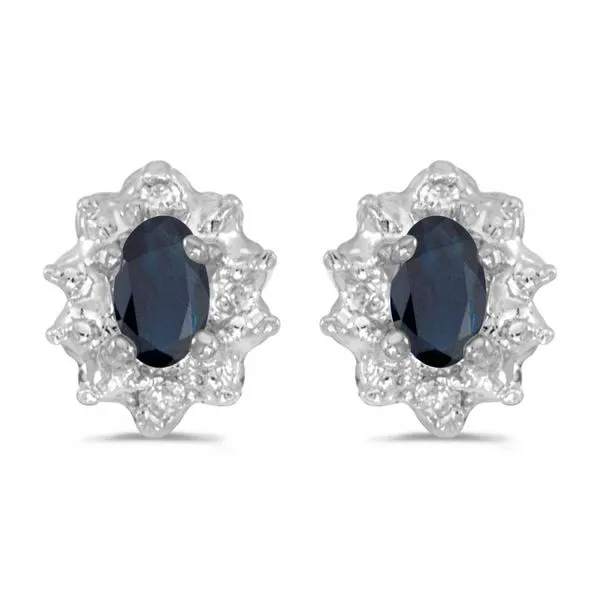 10k White Gold Oval Amethyst And Diamond Earrings Ambassador Diamond Jewelers Tucson, AZ