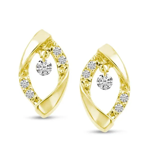 14K Yellow Gold Diamond Dashing Diamonds Earrings Ambassador Diamond Jewelers Tucson, AZ